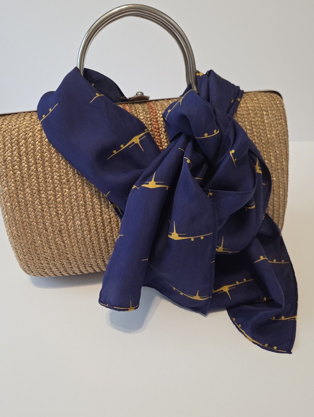 Vintage Aviation Airplane Silk Scarf